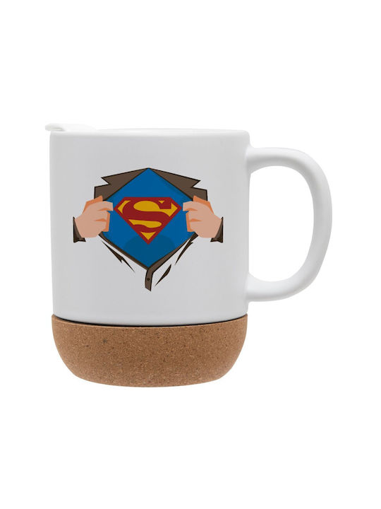 Koupakoupa Superman Hands Mug Ceramic with Lid Red 330ml