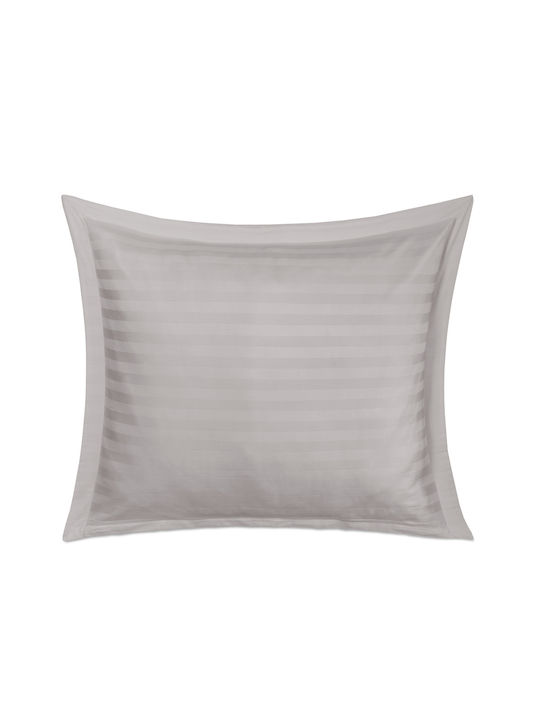 Satin Bamboo-cotton Pillowcase Stripe Grey/70x80 Strip