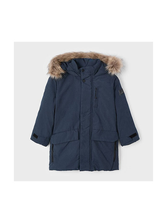 Mayoral Kids Parka with Hood Blue