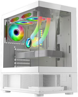 1STPLAYER MIKU Mi7-A Gaming Midi Tower Computer Case with Window Panel and RGB Lighting White