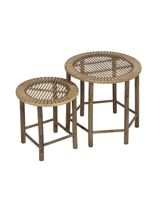 Rotund Set Zigon din Bambus Φυσικό Bamboo 2buc L50xP50xH48cm.