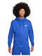 Nike Sportswear Men's Sweatshirt Jacket with Hood Blue