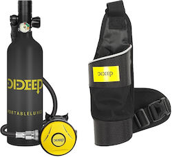 Μάσκα Θαλάσσης Σιλικόνης Scuba Air Tank Set Ce Approved σε Μαύρο χρώμα