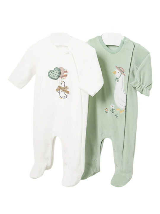 Mayoral Set Baby Strampler Samt green 2Stück