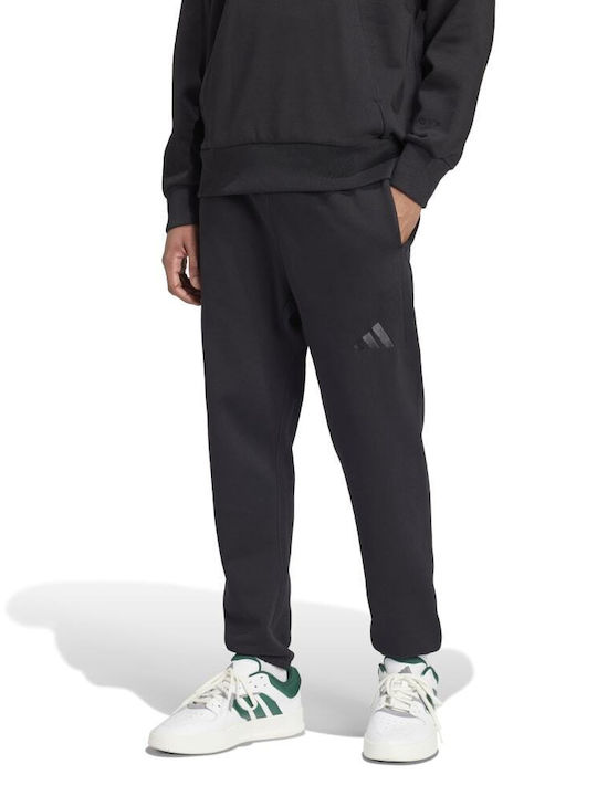 Adidas Men's Fleece Sweatpants with Rubber Black