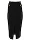 Forel Pencil High Waist Midi Skirt Black