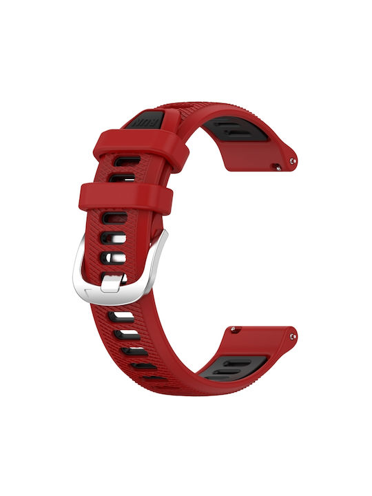 Силиконова каишка с кръстосана текстура, двуцветна, за Garmin Forerunner 255 Vivoactive 4 Venu 2 45mm, червено+черно