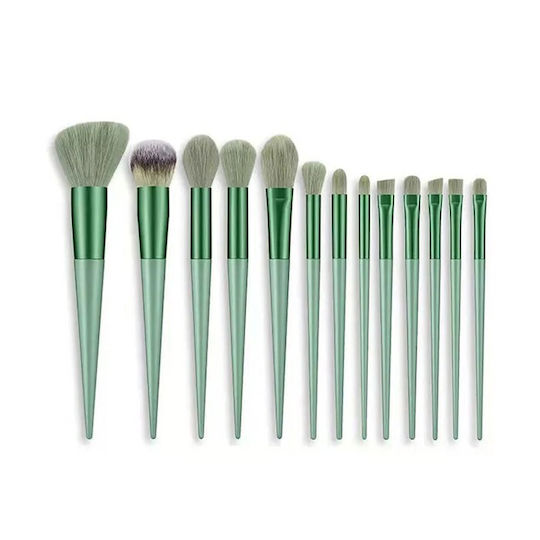 Professional Set with Makeup Brushes for Foundation Made of Synthetic Bristle 13 Pieces