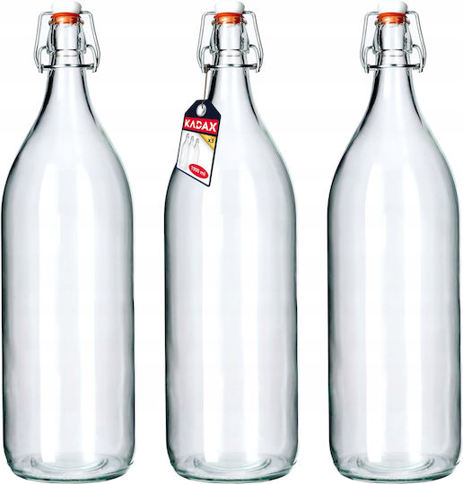 Kadax Bottiglia Grătare comerciale Sticlă con tappo in sughero Transparent 2000ml 3 pezzi