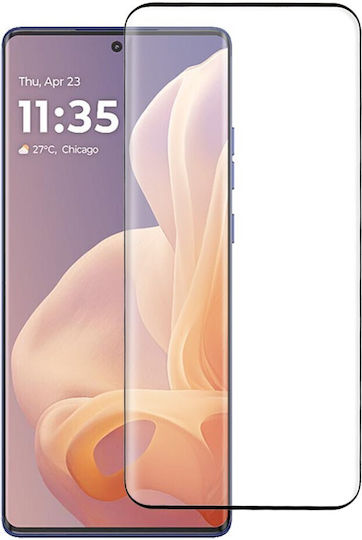 Закалено стъкло за цялото лице Черен (Moto G85)