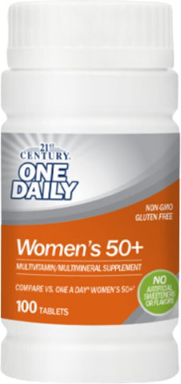 21st Century One Daily Women's 50+ Мултивитамин за Енергия, Кожата & Здравето на костите 100 Таблетки
