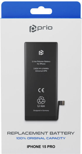 Prio Compatible Replacement Battery 3274mAh for iPhone 15 Pro
