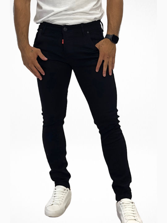 Men's Elastic Jeans Pants with Regular Straight Fit Black