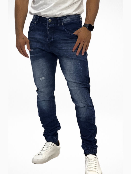 Senior Men's Elastic Jeans Pants with Regular S...