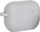 Θήκη Σιλικόνης με Γάντζο σε Γκρι χρώμα για Samsung Galaxy Buds 3 / 3 FE / 3 Pro