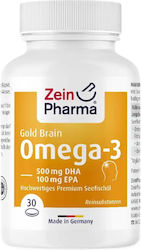Zein Pharma Gold Brain Omega-3 Рибено масло и масло от черен дроб на треска 30 капси Zein Pharma Gold Brain Omega-3 Рибено масло и масло от черен дроб на треска 30 капси