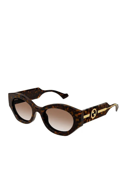 Gucci Feminini Ochelari de soare cu Maro Tortoise Cadru și Maro