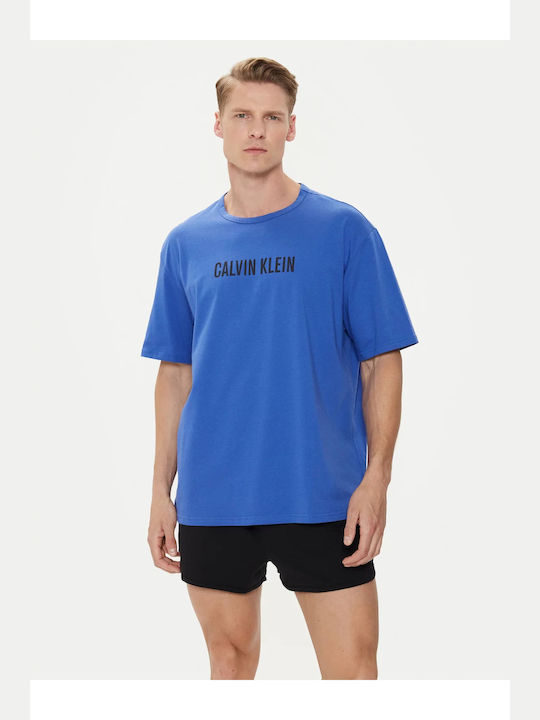 Calvin Klein Herren Kurzarmshirt Dazzling Blue