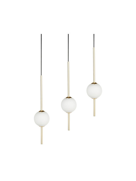 Beliani Pendant Light Three-Light Gold