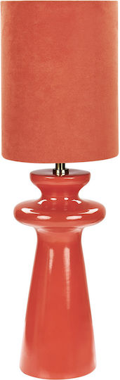 Beliani Ceramic Table Lamp with Red Shade and Base