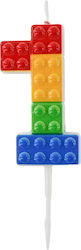 Свещичка за рожден ден номер 1 многоцветна 10см...