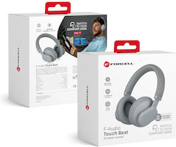 Forcell F-AUDIO Touch Beat Ασύρματα Bluetooth On Ear Ακουστικά με 30 ώρες Λειτουργίας Γκρι