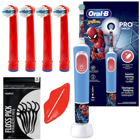 Oral-B Vitality Pro Παιδική Ηλεκτρική Οδοντόβουρτσα για 3+ Χρονών Spiderman με Ανταλλακτικά