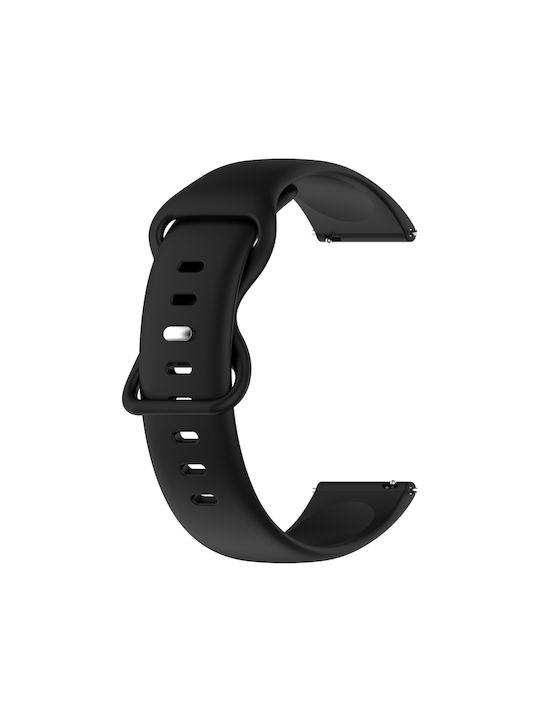 Amazfit Stratos 22mm Μονόχρωμη Ζώνη Ρολογιού Σιλικόνης Μαύρο