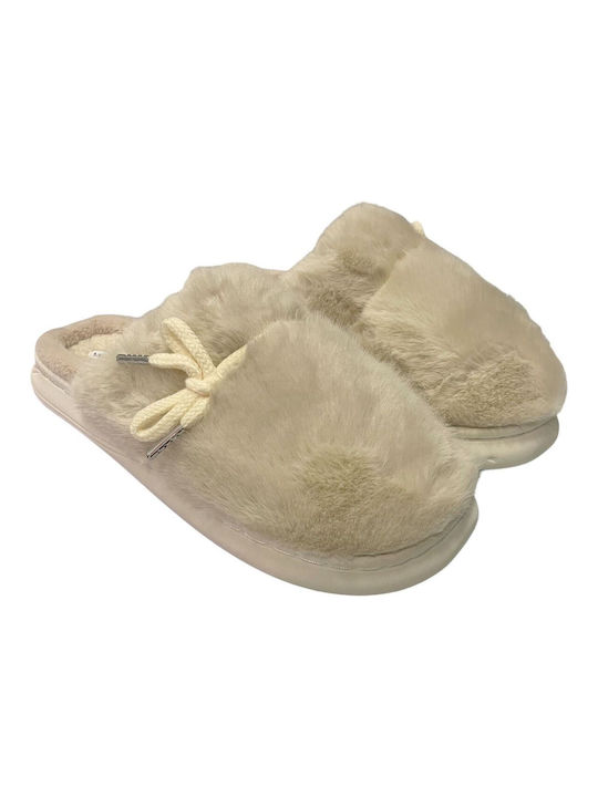 Intimonna Winter Women's Slippers in Beige color