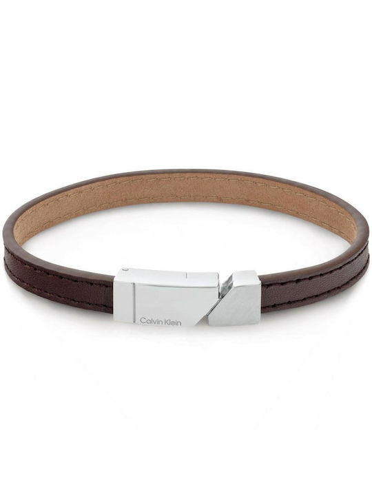 Brățară pentru bărbați Calvin Klein Cuff din oțel inoxidabil argintiu 35100003