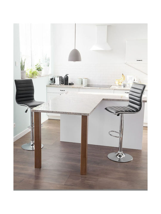 Stool Bar with Adjustable Height Black 2pcs
