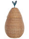 Beliani Καλάθι Αποθήκευσης Rattan με Καπάκι Μπεζ 40cm