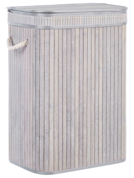 Beliani Aufbewahrungskorb Bamboo mit Deckel Gray 1Stück
