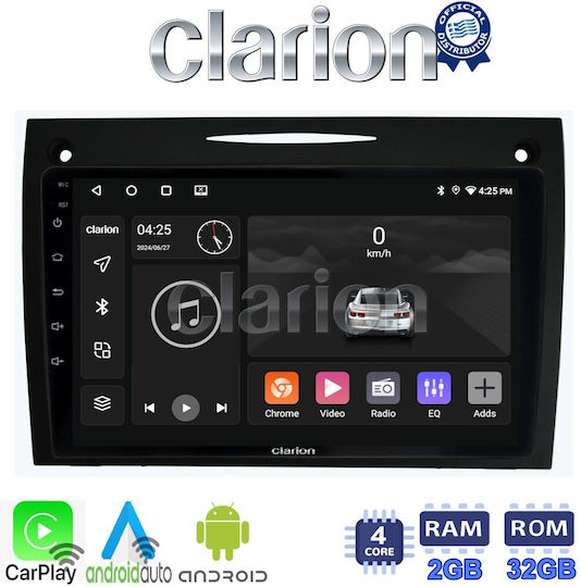 Clarion Car Audio System for Mercedes-Benz SLK 2004-2010 (Bluetooth/USB/WiFi/GPS/Apple-Carplay/Android-Auto) with Touch Screen 9"