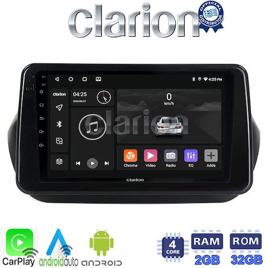 Clarion Ηχοσύστημα Αυτοκινήτου για Peugeot Bipper Fiat Fiorino Citroen Nemo 2008> (Bluetooth/USB/WiFi/GPS/Apple-Carplay/Android-Auto) με Οθόνη Αφής 9"