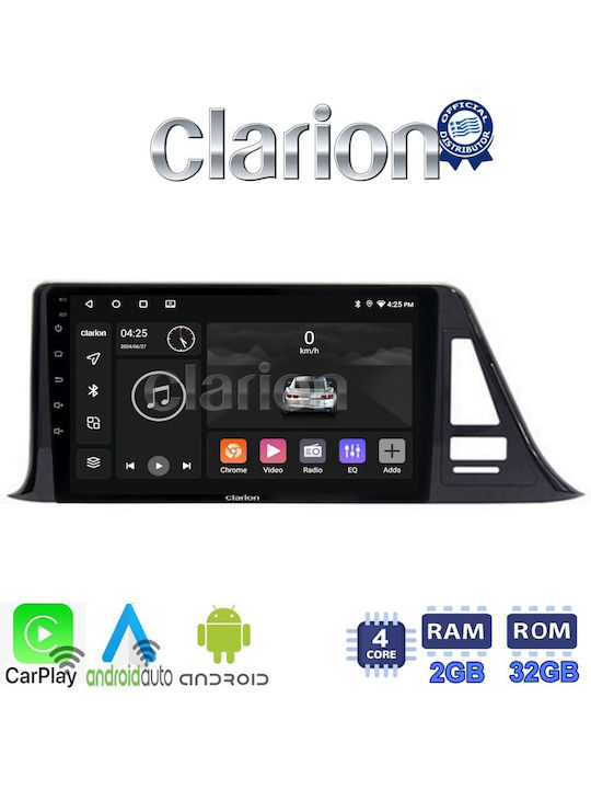 Clarion Auto-Audiosystem für Toyota C-HR 2017 > (Bluetooth/USB/WiFi/GPS/Apple-Carplay/Android-Auto) mit Touchscreen 9"