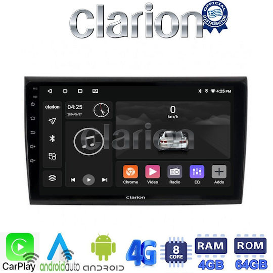 Clarion Car Audio System for Fiat Bravo 2007> (Bluetooth/USB/WiFi/GPS/Apple-Carplay/Android-Auto) with Touch Screen 9"