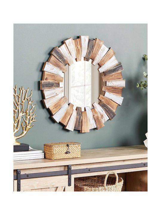 Wall Mirror 66 Cm Light Wood Ecatepec