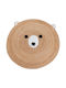 Round Children's Rug Made Jute Bear ⌀ 120 Cm Beige Kosalar