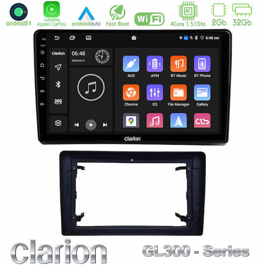 Clarion Auto-Audiosystem für Jeep Kommandant / Großer Cherokee / Patriot Dodge Nitro 2007-2011 (Bluetooth/USB/AUX/WiFi/GPS/Apple-Carplay/Android-Auto) mit Touchscreen 10"