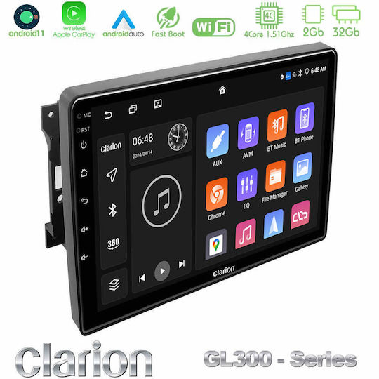 Clarion Car Audio System for Jeep Commander / Compass / Grand Cherokee / Patriot Dodge Caliber Chrysler 300C / PT Cruiser 2022-2023 (Bluetooth/USB/AUX/WiFi/GPS/Apple-Carplay/Android-Auto) with Touch Screen 10"