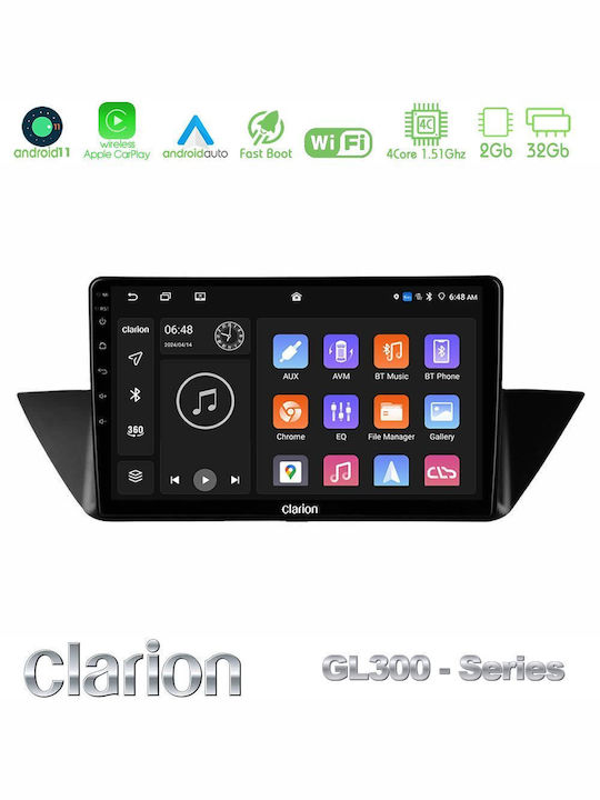 Clarion Ηχοσύστημα Αυτοκινήτου για BMW X1 (E84) 2009-2014 (Bluetooth/USB/WiFi/GPS/Apple-Carplay/Android-Auto) με Οθόνη Αφής 10"