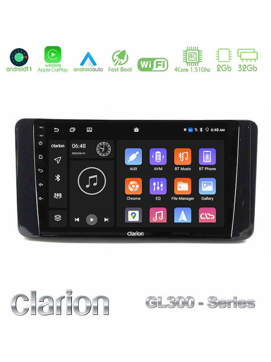 Clarion Auto-Audiosystem für Skoda Kamiq 2019-2022 Bluetooth USB AUX Eingebautes Wi-Fi GPS Apple CarPlay Android Auto mit 9 Zoll Touchscreen