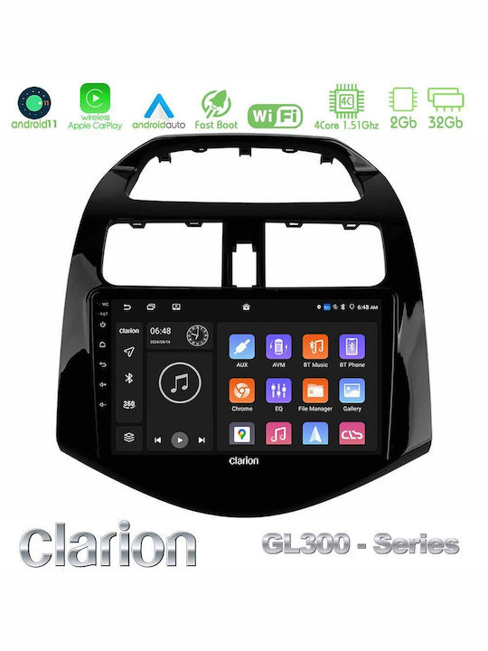 Clarion Sistem Audio Auto pentru Chevrolet Scânteie 2009-2015 (Bluetooth/USB/WiFi/GPS/Apple-Carplay/Android-Auto) cu Ecran Tactil 9"