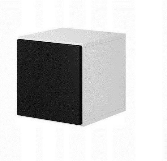 Roco RO5 Окачен Шкаф за Хол от Дърво White/Black с LED Осветление 37x39x37cm