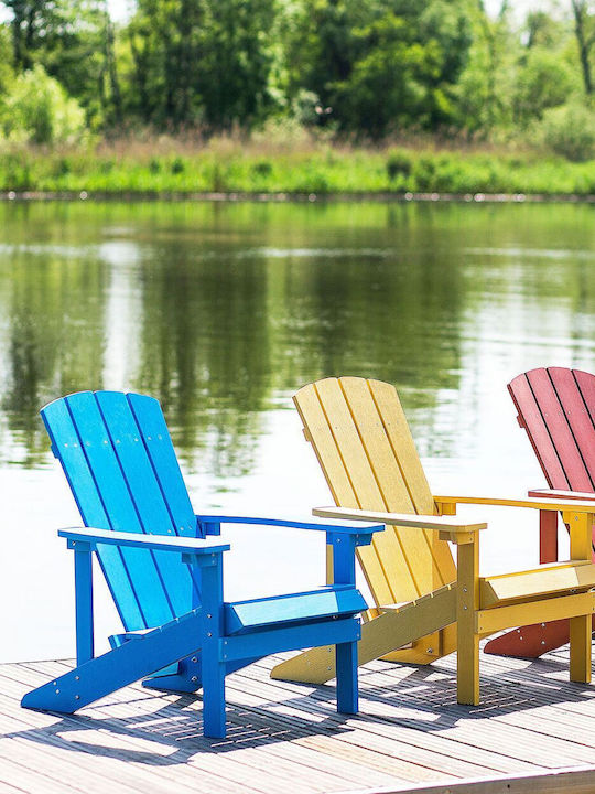 Outdoor Chair Wooden Adirondack Blue 88x75cm