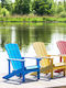 Outdoor Chair Wooden Adirondack Blue 88x75cm