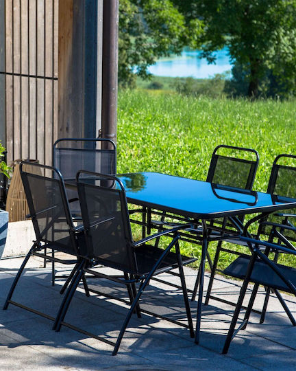 Gartenstühle Metallisch Livo Schwarze 6 Stück 45x66cm