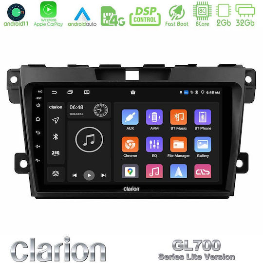 Clarion Auto-Audiosystem für Mazda CX-7 2007-2011 (Bluetooth/USB/WiFi/GPS/Apple-Carplay/Android-Auto) mit Touchscreen 9"
