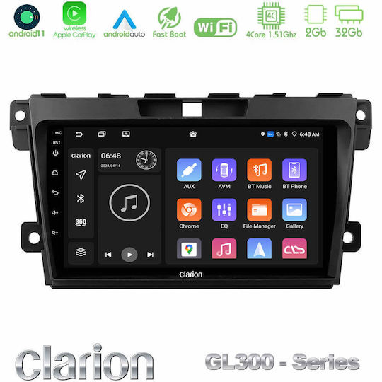 Clarion Auto-Audiosystem für Mazda CX-7 2007-2011 (Bluetooth/USB/AUX/WiFi/GPS/Apple-Carplay/Android-Auto) mit Touchscreen 9"